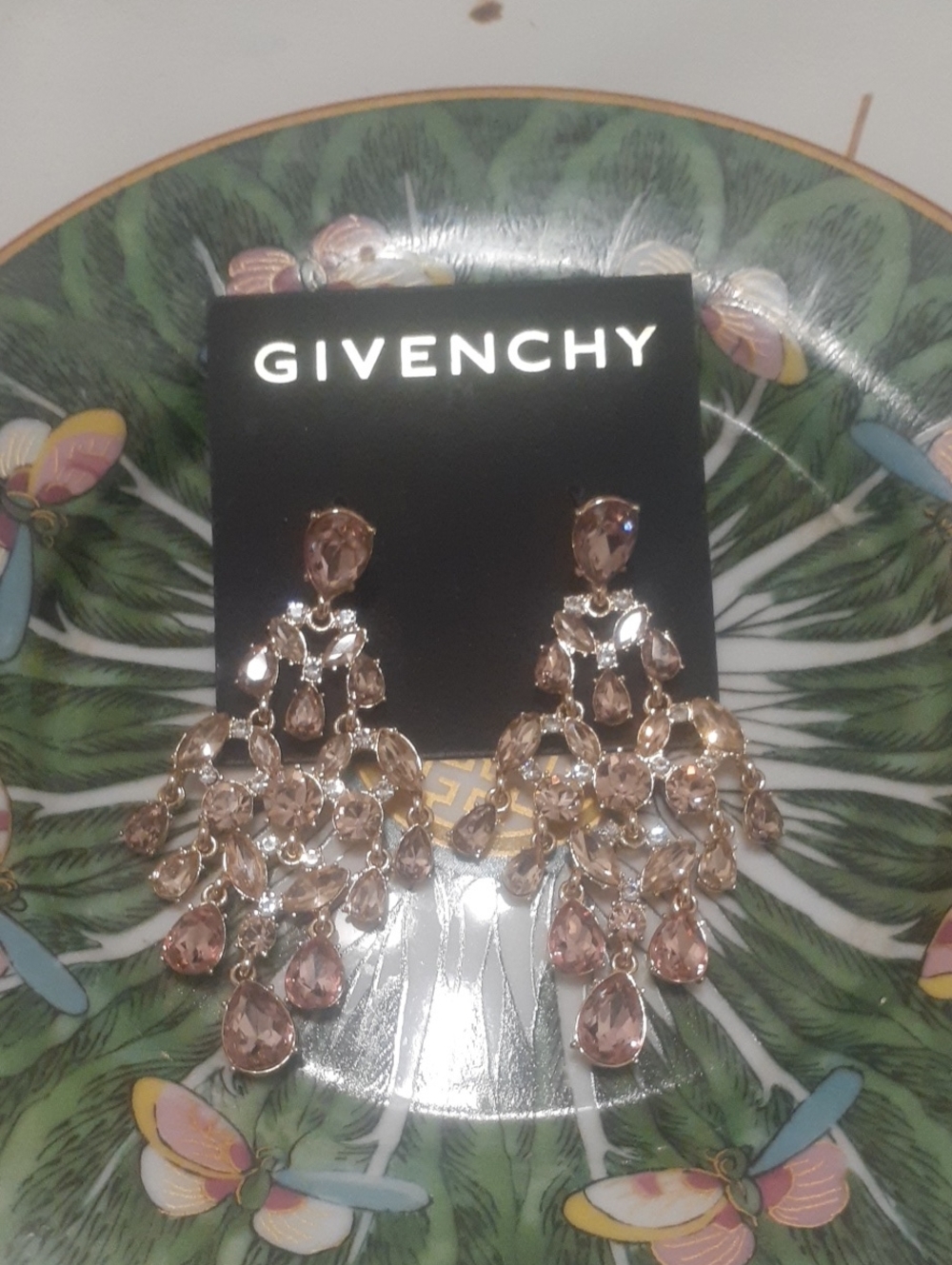 Givenchy Rose-Gold Crystal Chandelier Earrings